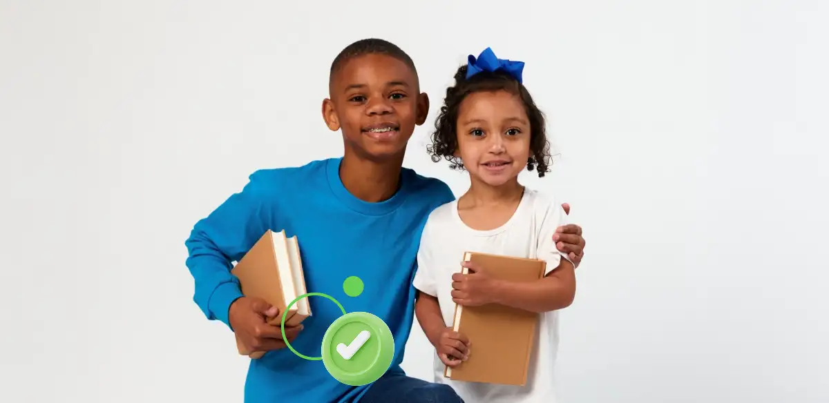 little boy and girl smiling